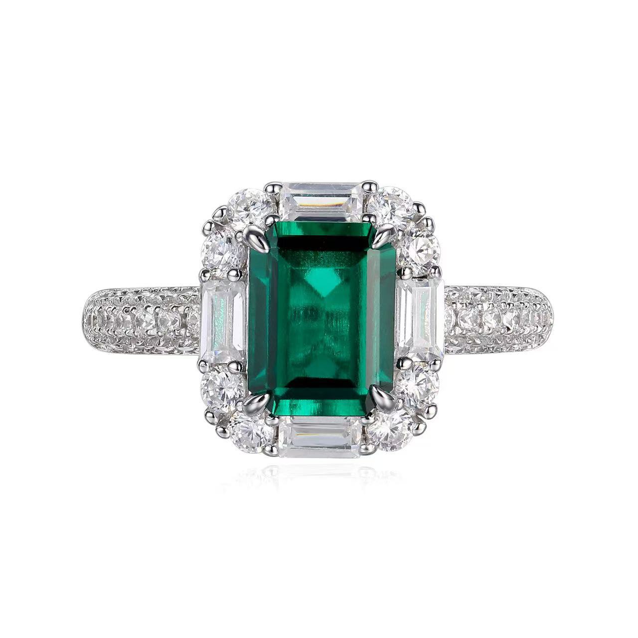 1.5 carat emerald Zambian square ring