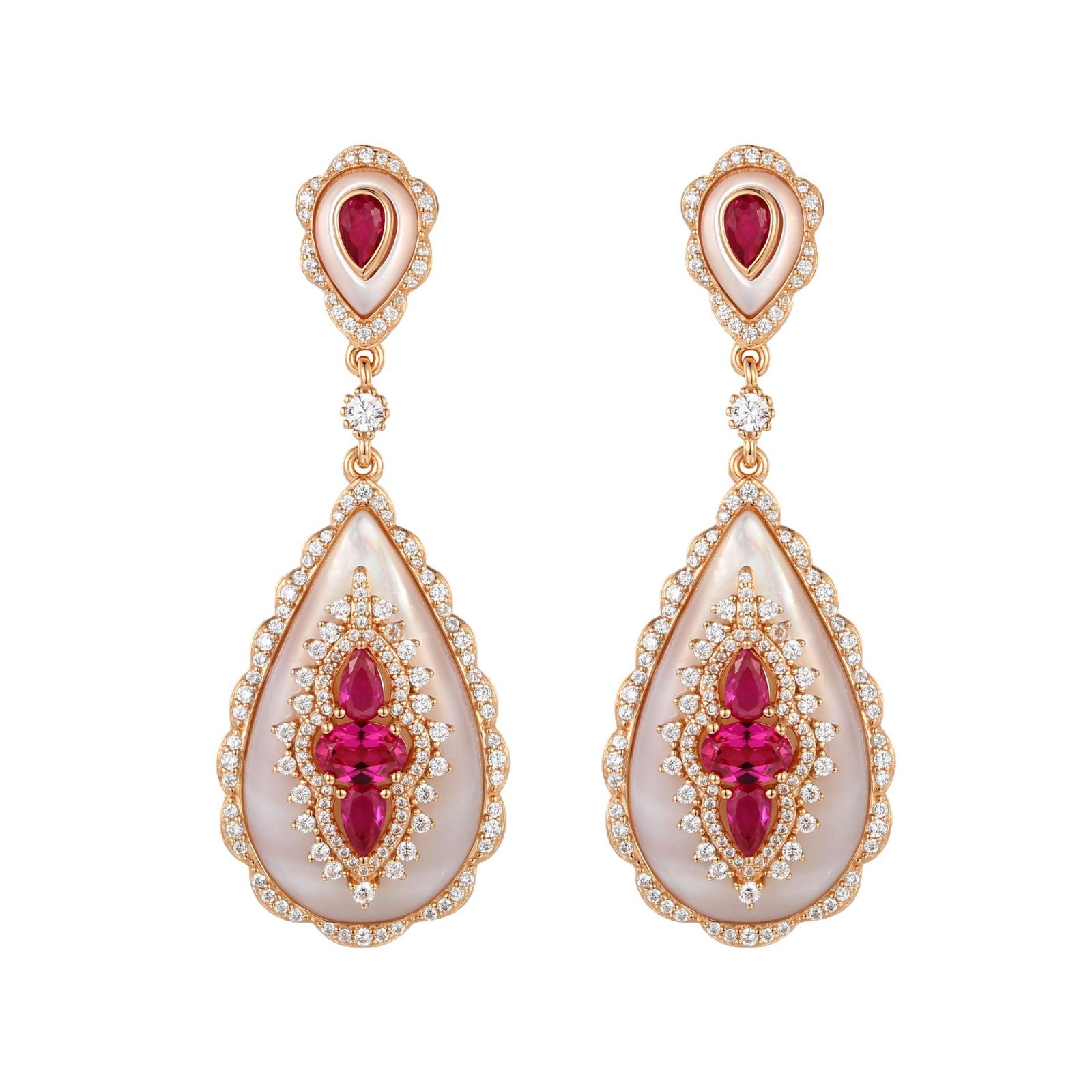 5.8 carat long water drop earrings