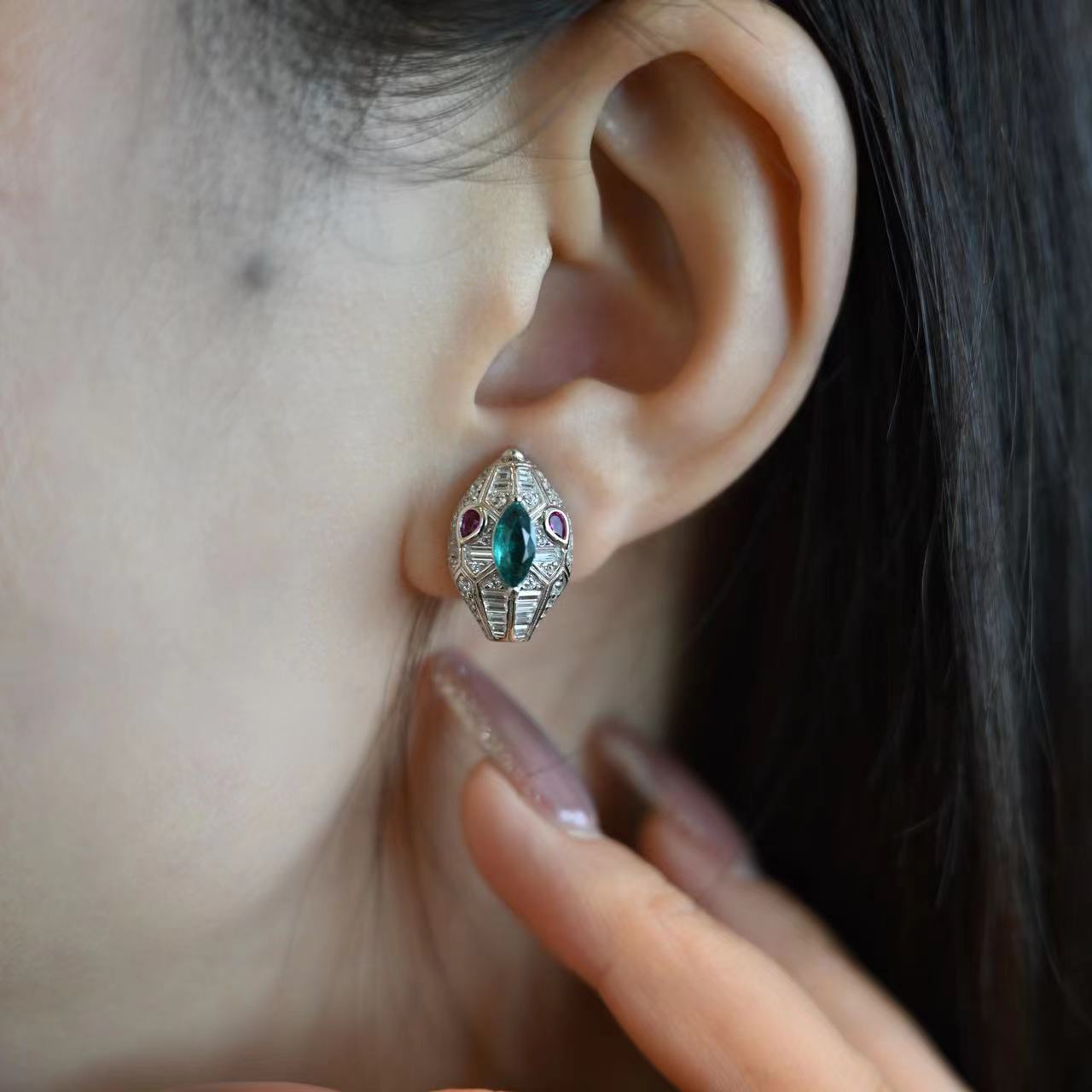 1 carat snake earrings - Image 2