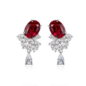 3.3 carat ruby crystal earrings
