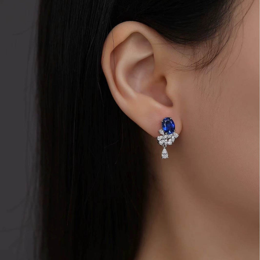 3.3 carat ruby crystal earrings - Image 4