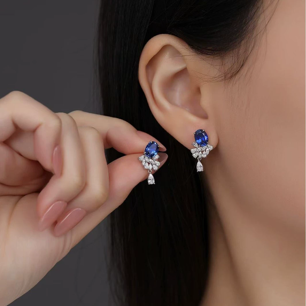 3.3 carat ruby crystal earrings - Image 2