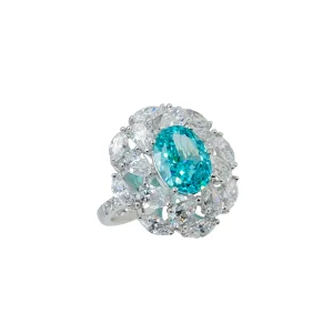 6 carat Paraiba flower ring