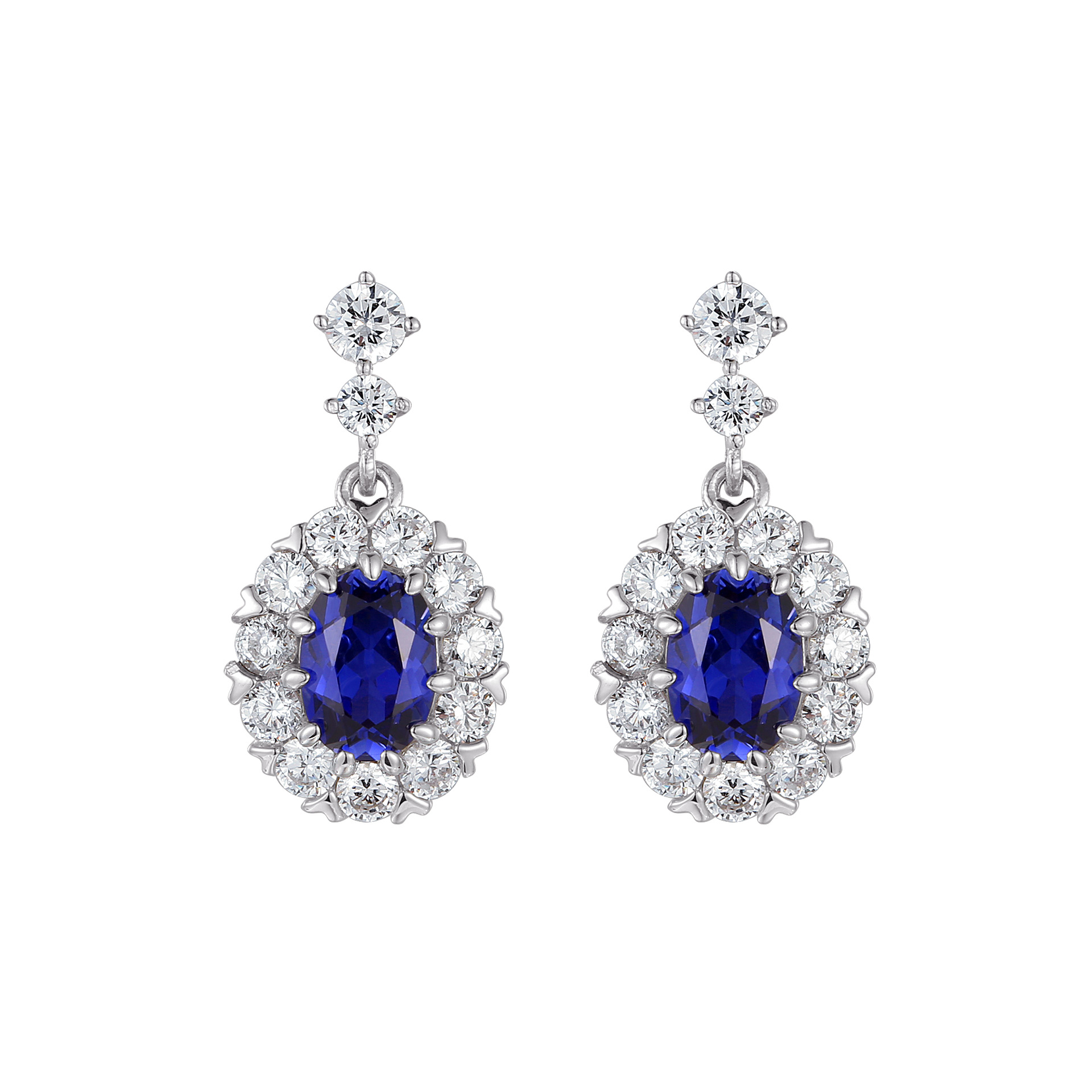 2 ct diamond oval earrings